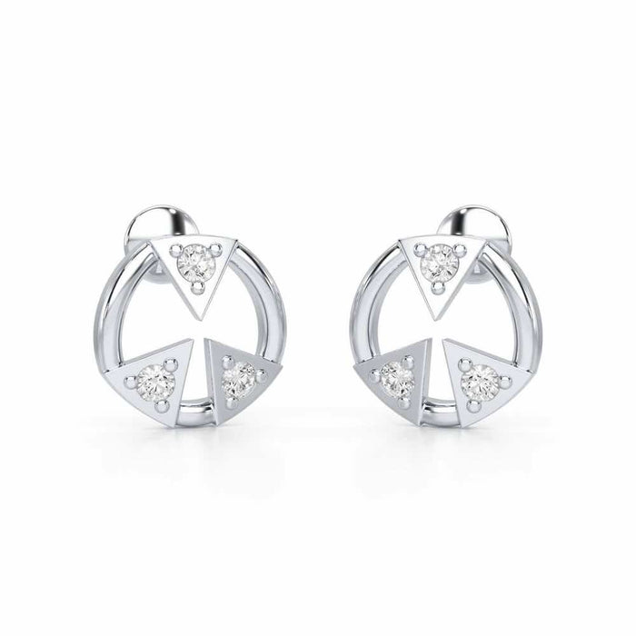 Silver Arch Silver Earrings - White Gold - Image 1
