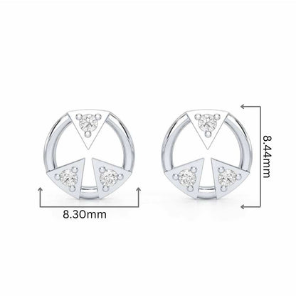 Silver Arch Silver Earrings - White Gold - Image 2
