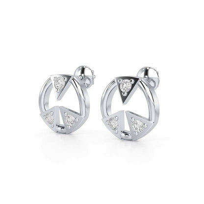 Silver Arch Silver Earrings - White Gold - Image 3