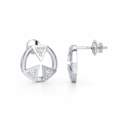 Silver Arch Silver Earrings - White Gold - Image 4
