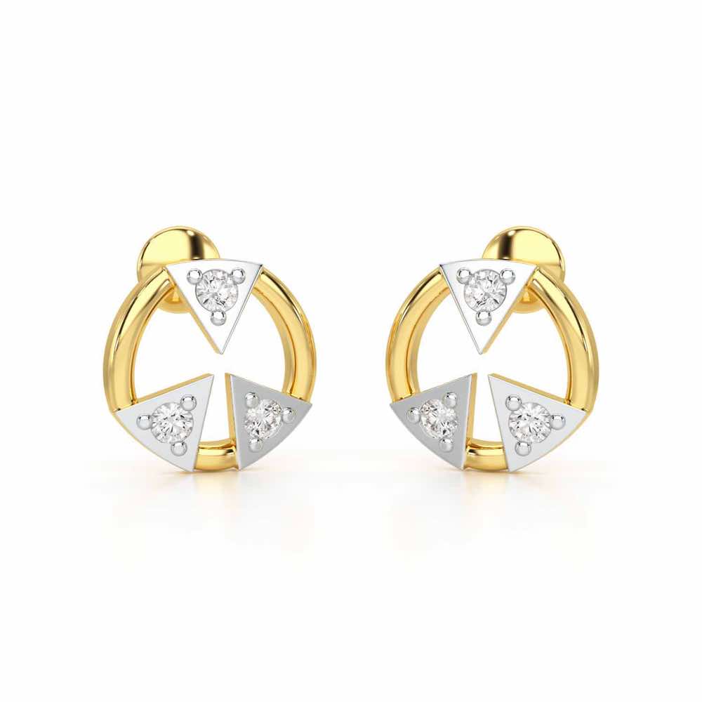 Silver Arch Silver Earrings - Yellow Gold - Image 1