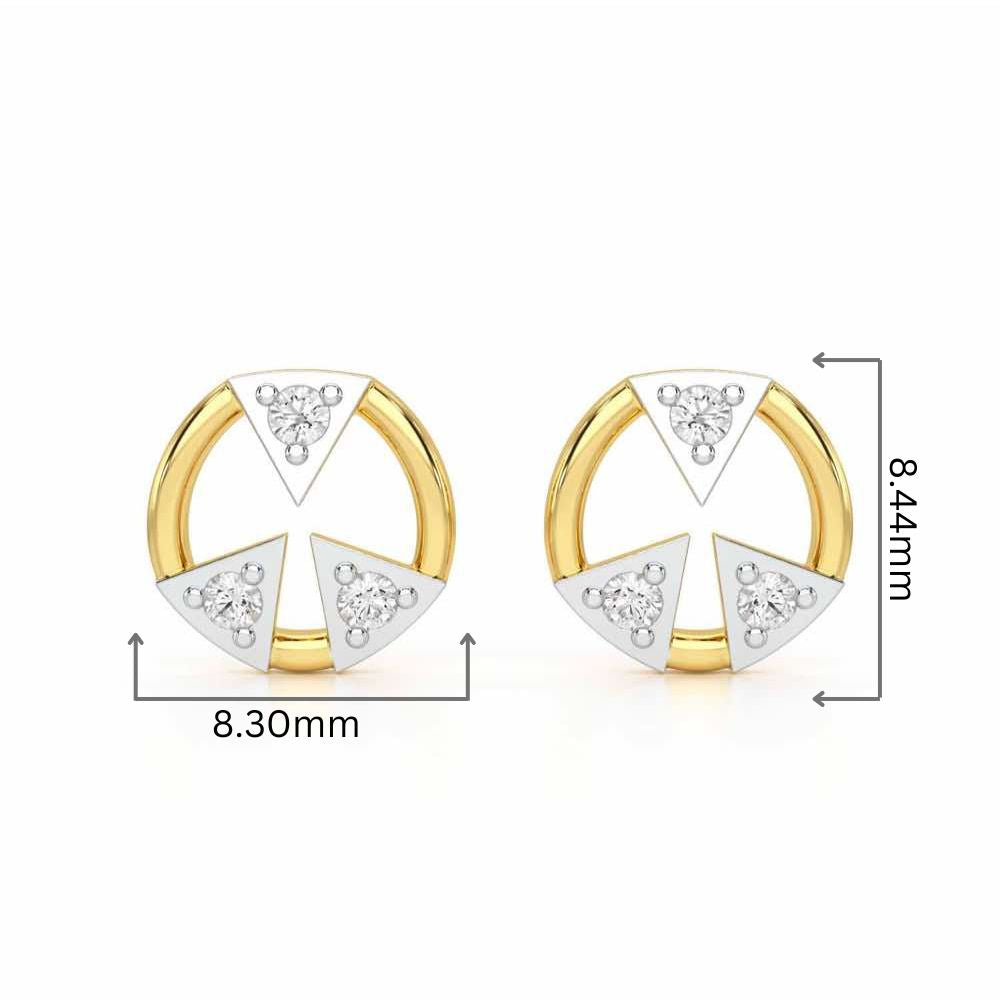 Silver Arch Silver Earrings - Yellow Gold - Image 2
