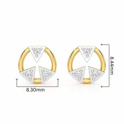 Silver Arch Silver Earrings - Yellow Gold - Image 2