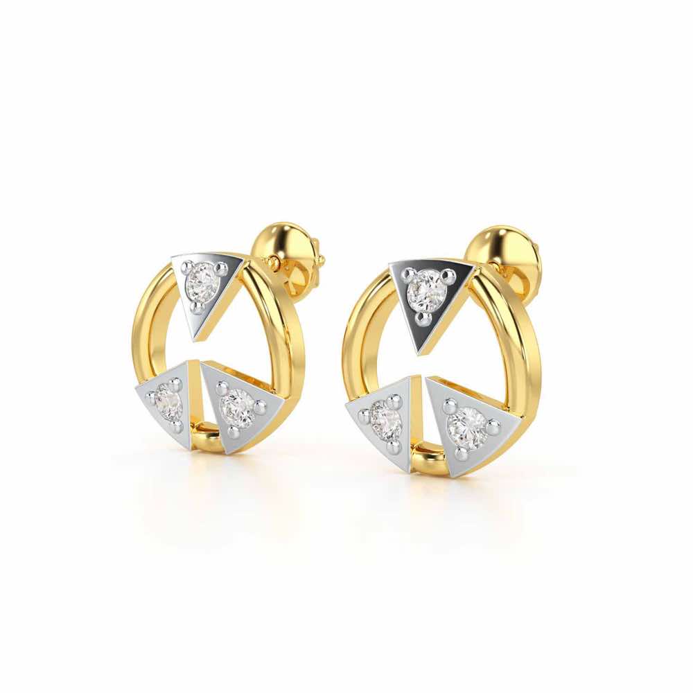 Silver Arch Silver Earrings - Yellow Gold - Image 3