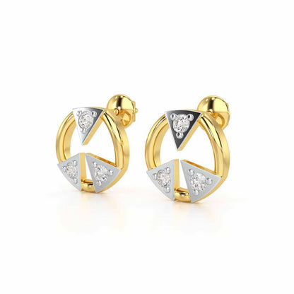 Silver Arch Silver Earrings - Yellow Gold - Image 3