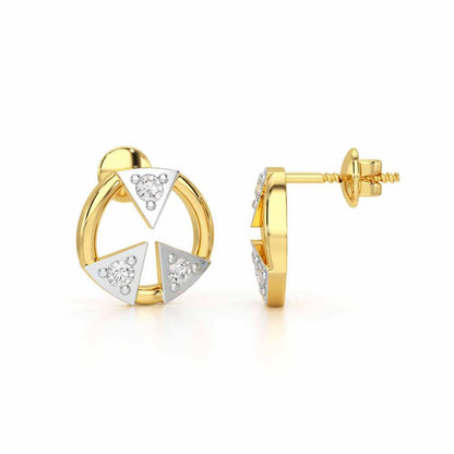 Silver Arch Silver Earrings - Yellow Gold - Image 4