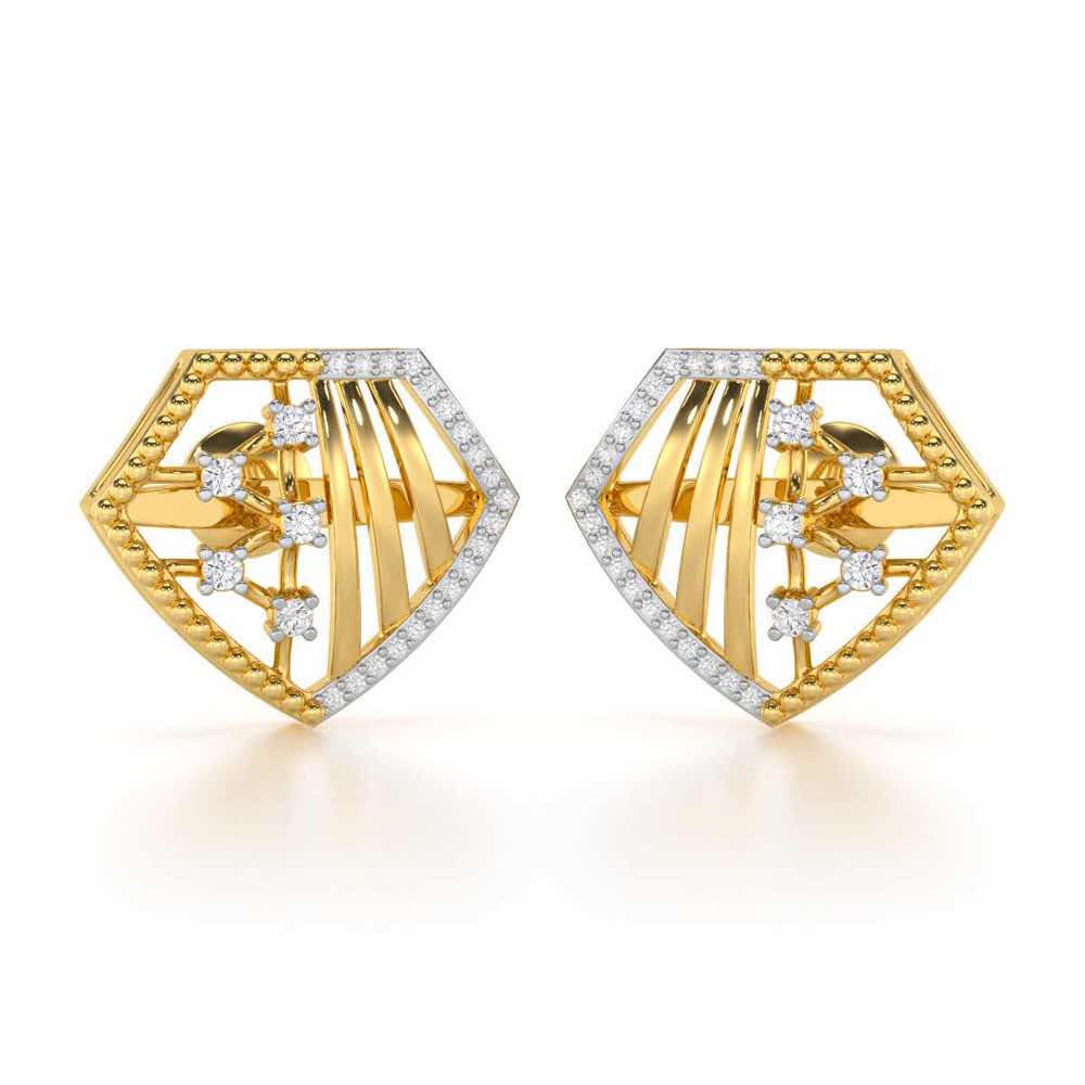 Silver Bliss Silver Earrings - Yellow Gold - Image 1