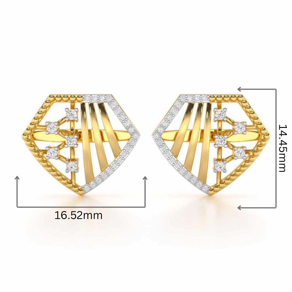 Silver Bliss Silver Earrings - Yellow Gold - Image 2