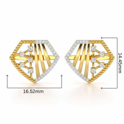 Silver Bliss Silver Earrings - Yellow Gold - Image 2