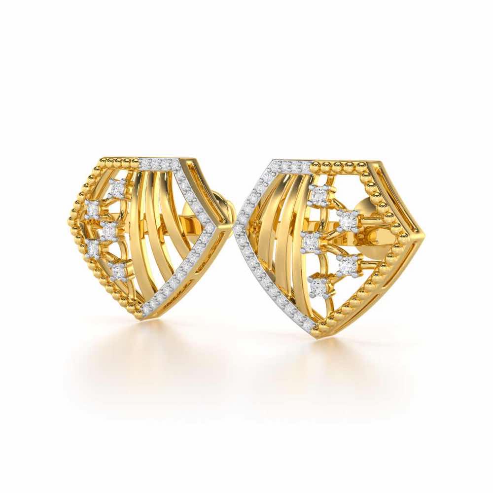 Silver Bliss Silver Earrings - Yellow Gold - Image 3
