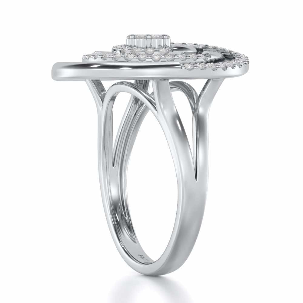 Silver Drift Silver Ring - White Gold - Image 4