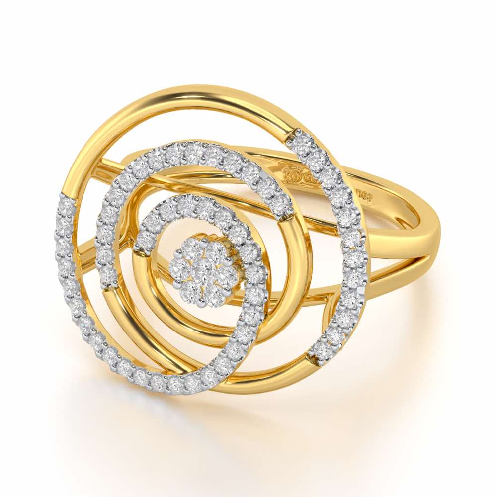 Silver Drift Silver Ring - Yellow Gold - Image 3