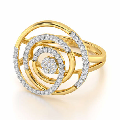 Silver Drift Silver Ring - Yellow Gold - Image 3