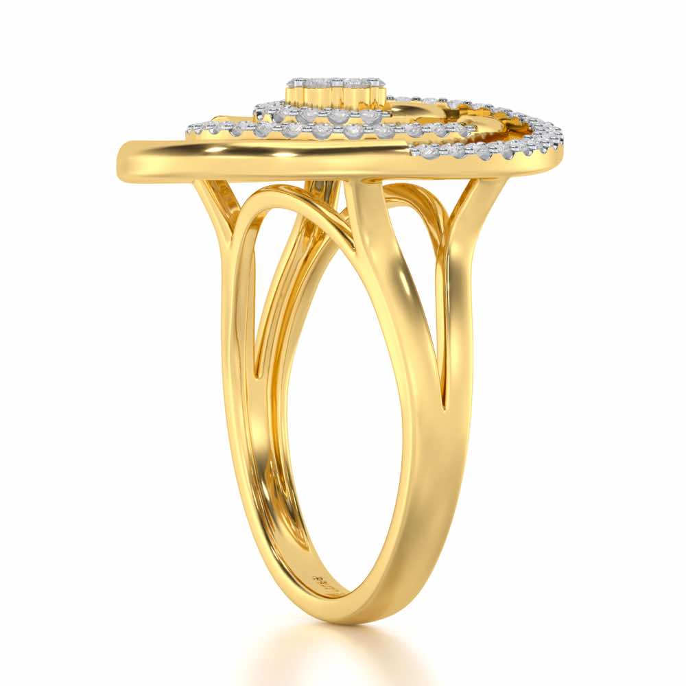 Silver Drift Silver Ring - Yellow Gold - Image 4