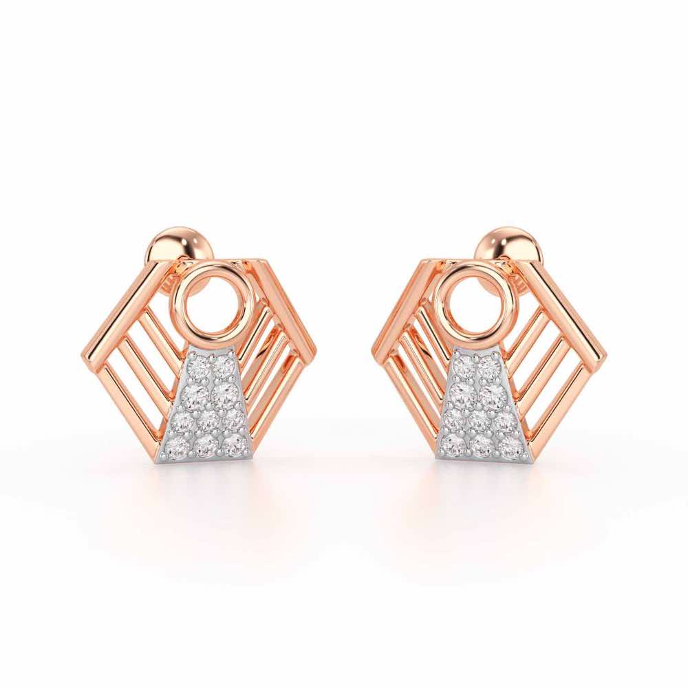 Silver Dynasty Silver Earrings - Rose Gold - Image 1