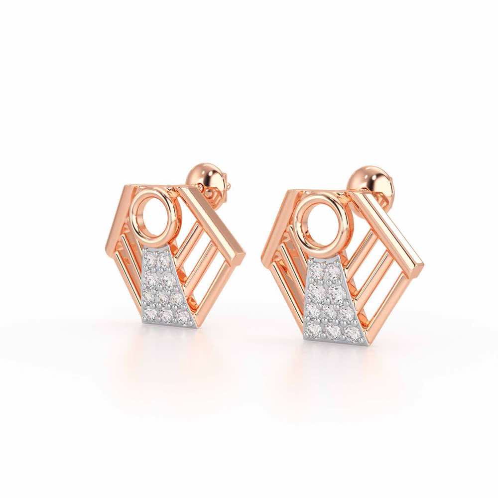 Silver Dynasty Silver Earrings - Rose Gold - Image 3