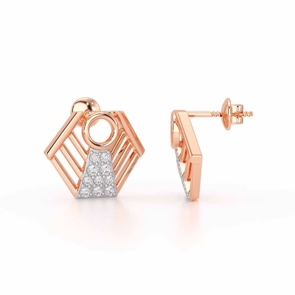 Silver Dynasty Silver Earrings - Rose Gold - Image 4