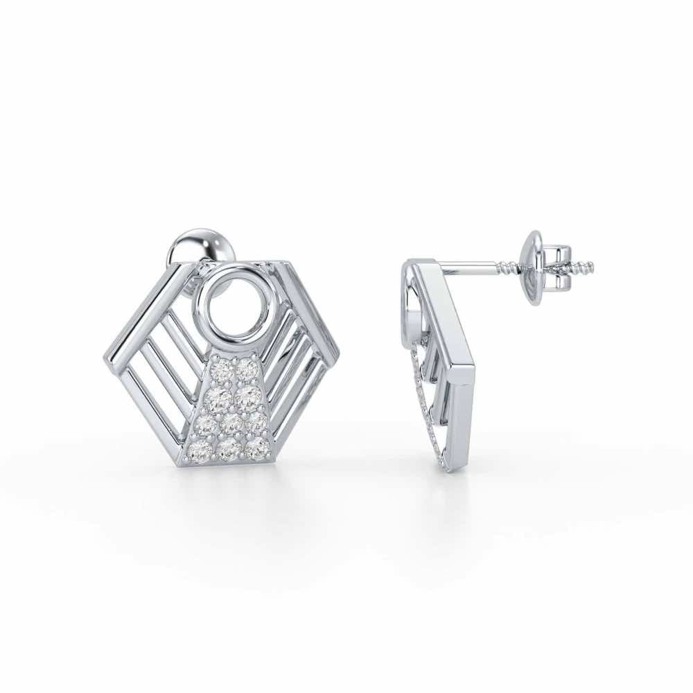 Silver Dynasty Silver Earrings - White Gold - Image 4