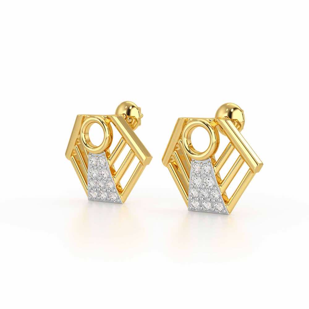 Silver Dynasty Silver Earrings - Yellow Gold - Image 3