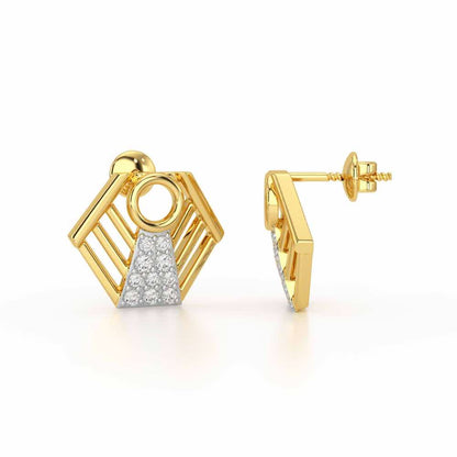 Silver Dynasty Silver Earrings - Yellow Gold - Image 4