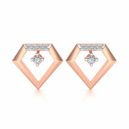 Silverly Shaped Silver Earrings - Rose Gold - Image 1