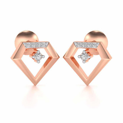 Silverly Shaped Silver Earrings - Rose Gold - Image 2