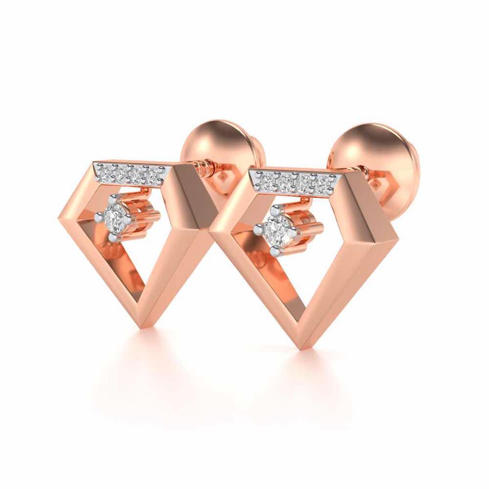 Silverly Shaped Silver Earrings - Rose Gold - Image 3