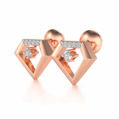 Silverly Shaped Silver Earrings - Rose Gold - Image 3