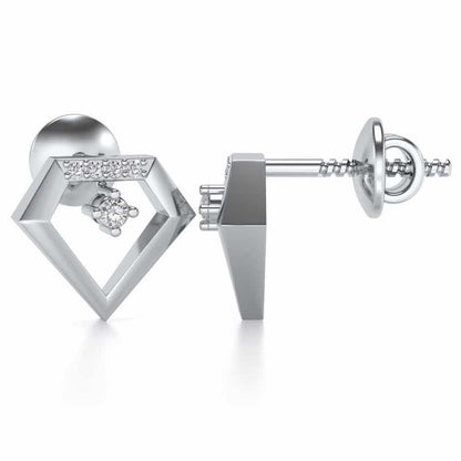 Silverly Shaped Silver Earrings - White Gold - Image 4