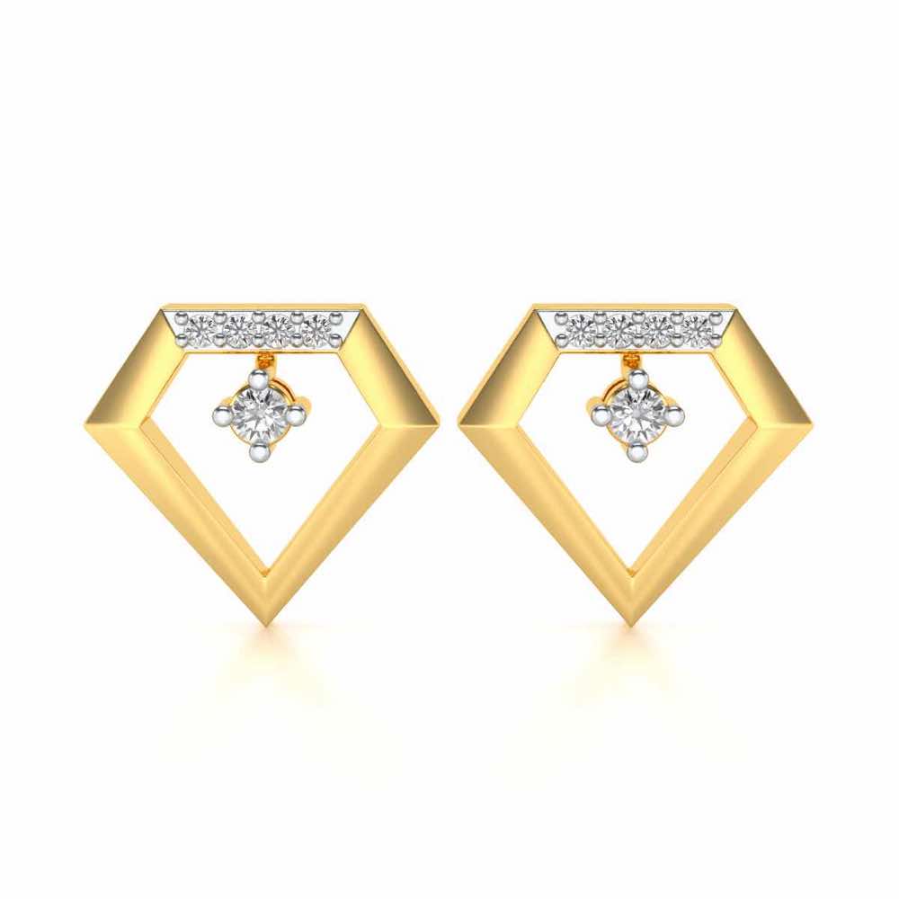 Silverly Shaped Silver Earrings - Yellow Gold - Image 1