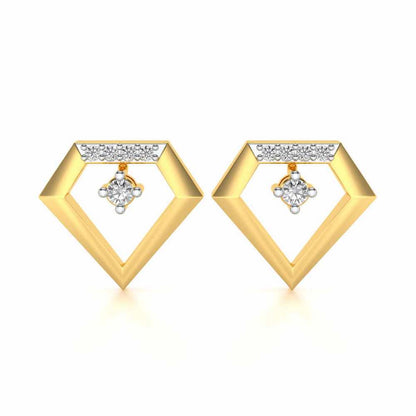 Silverly Shaped Silver Earrings - Yellow Gold - Image 1