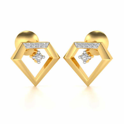 Silverly Shaped Silver Earrings - Yellow Gold - Image 2