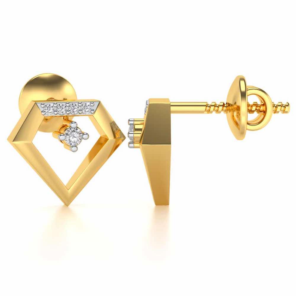 Silverly Shaped Silver Earrings - Yellow Gold - Image 4