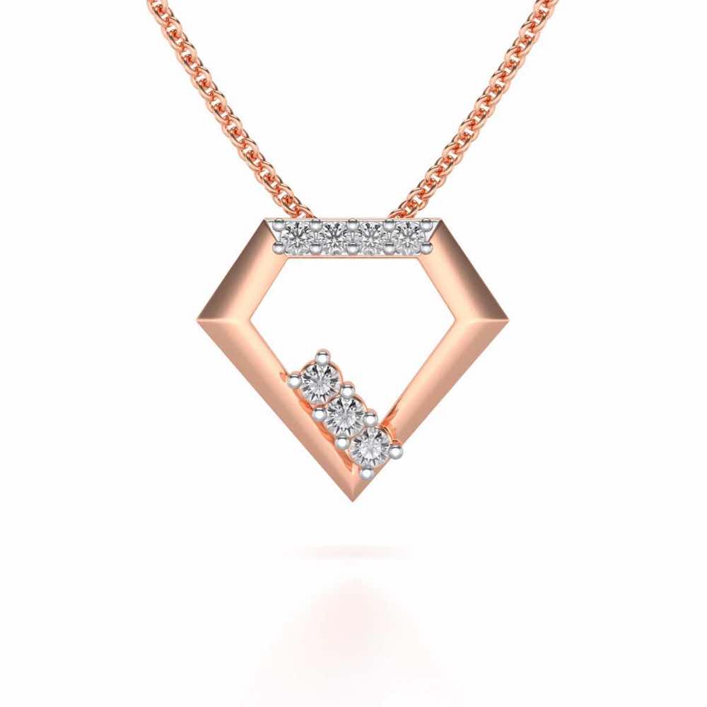 Silverly Shaped Silver Pendant - Rose Gold - Image 1