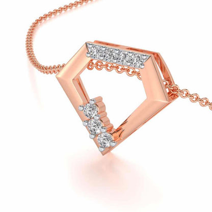 Silverly Shaped Silver Pendant - Rose Gold - Image 2