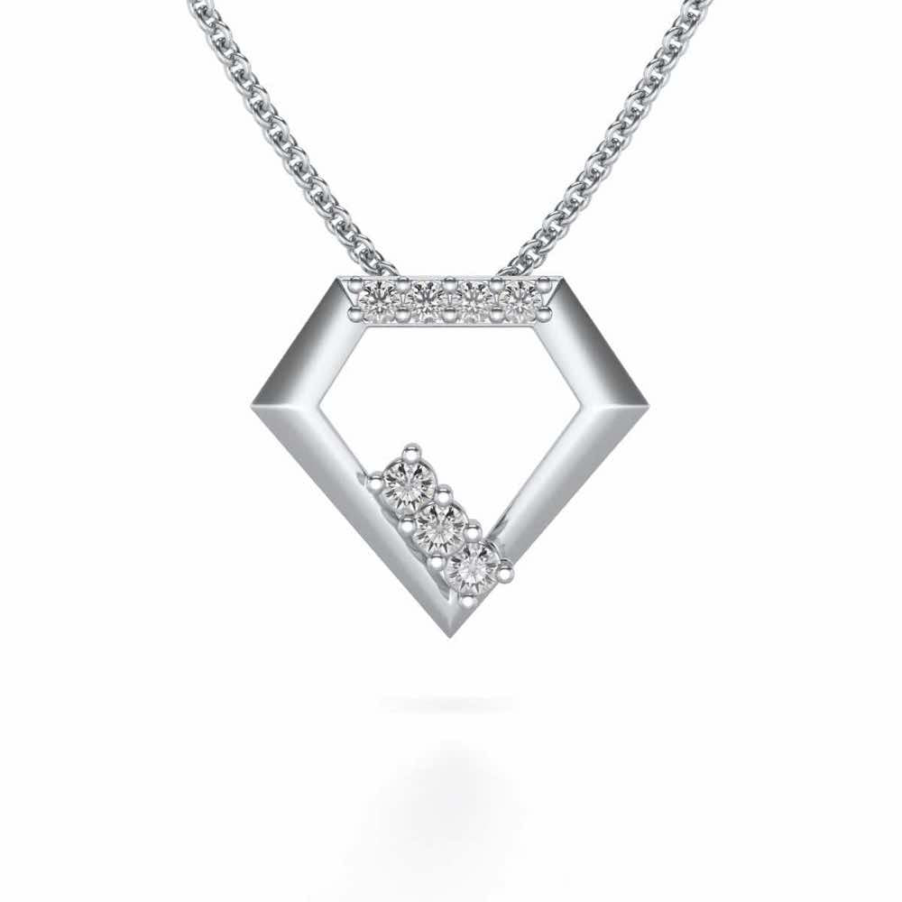 Silverly Shaped Silver Pendant - White Gold - Image 1