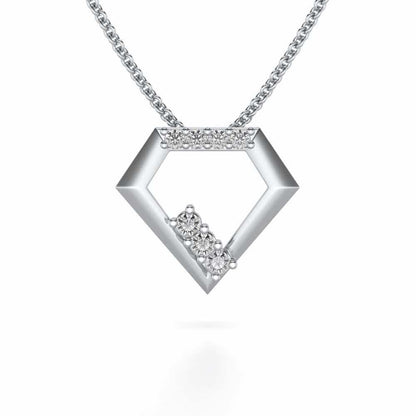Silverly Shaped Silver Pendant - White Gold - Image 1
