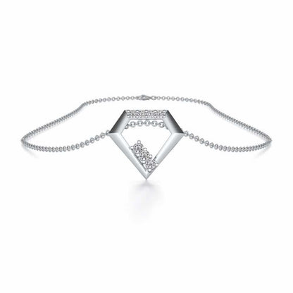 Silverly Shaped Silver Pendant - White Gold - Image 3