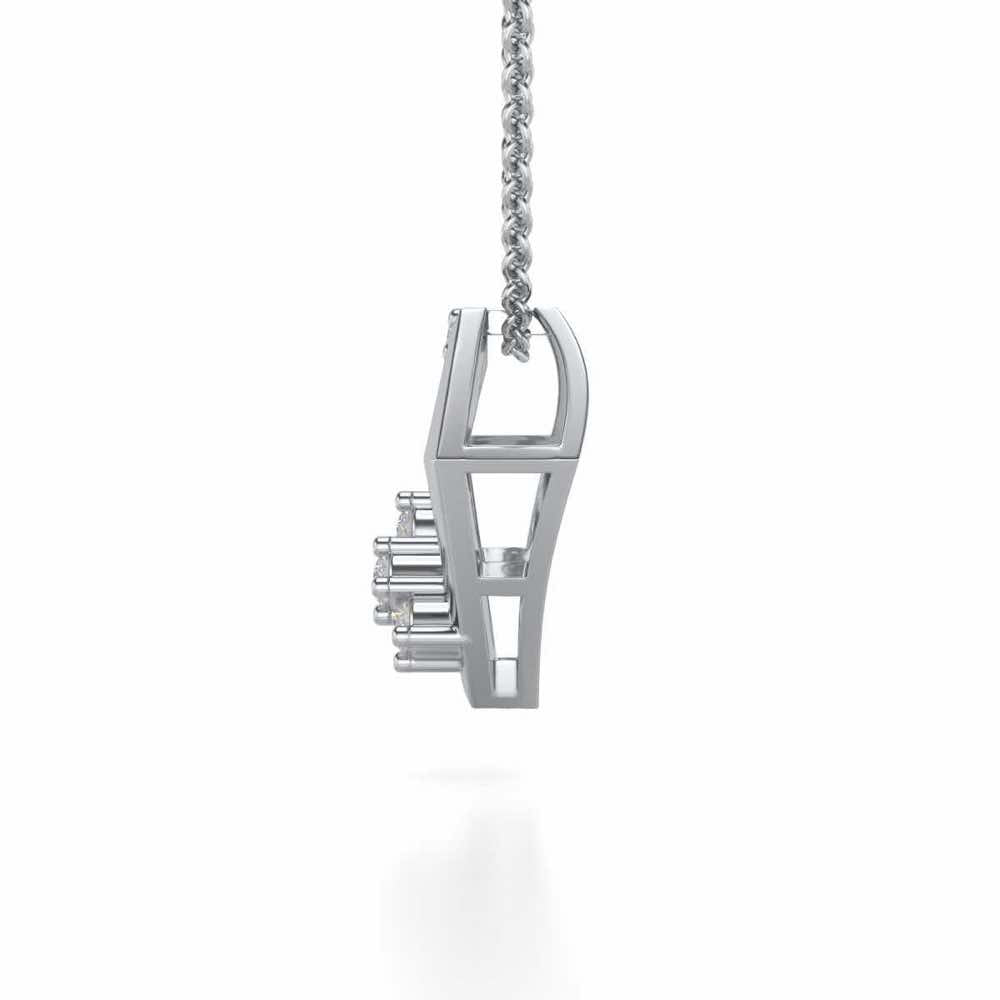 Silverly Shaped Silver Pendant - White Gold - Image 4