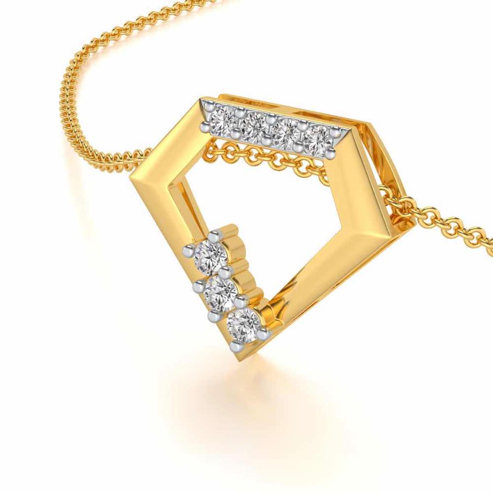 Silverly Shaped Silver Pendant - Yellow Gold - Image 2