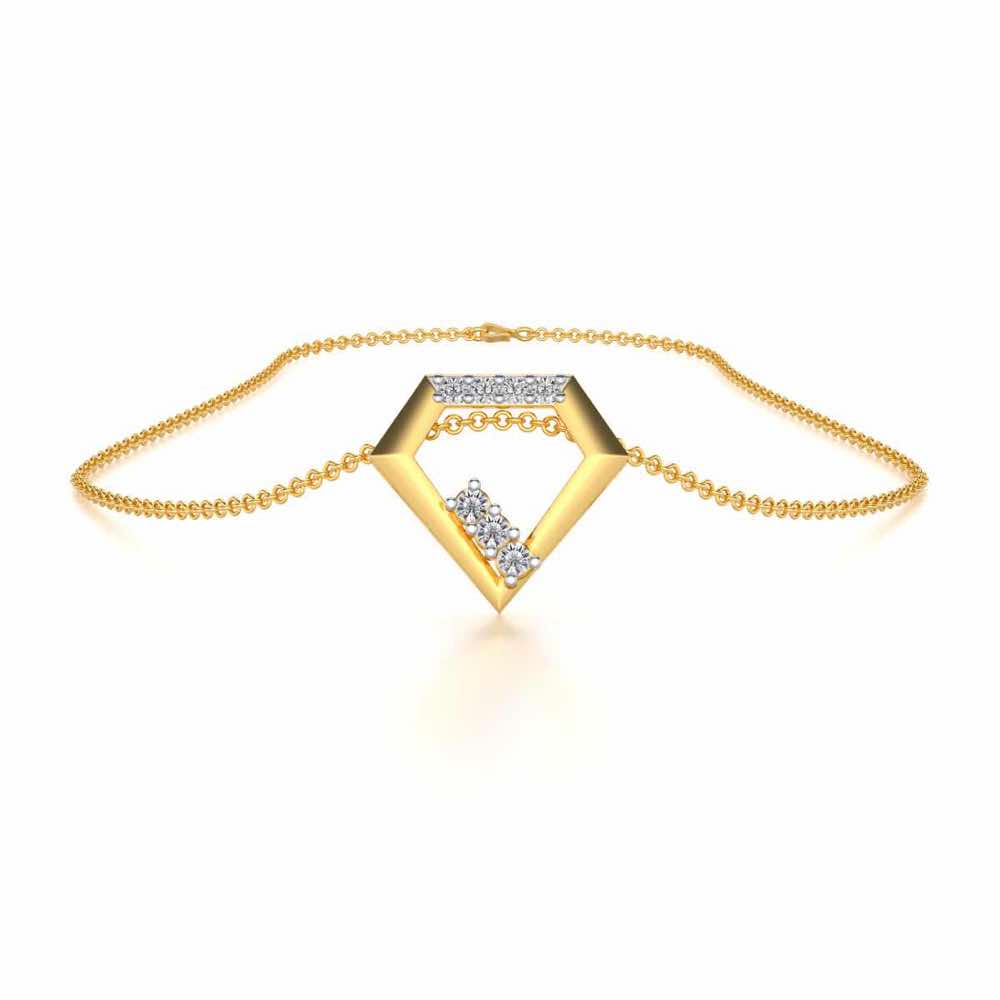 Silverly Shaped Silver Pendant - Yellow Gold - Image 3