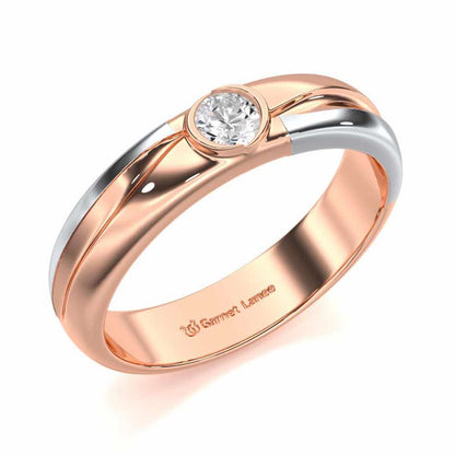 Dignified Brilliance Men Solitaire Ring - Rose Gold - Image 1
