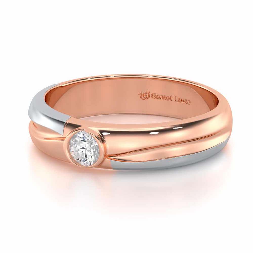 Dignified Brilliance Men Solitaire Ring - Rose Gold - Image 2