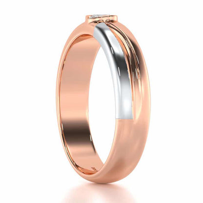 Dignified Brilliance Men Solitaire Ring - Rose Gold - Image 3