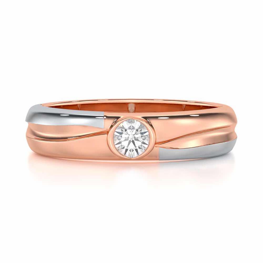 Dignified Brilliance Men Solitaire Ring - Rose Gold - Image 4