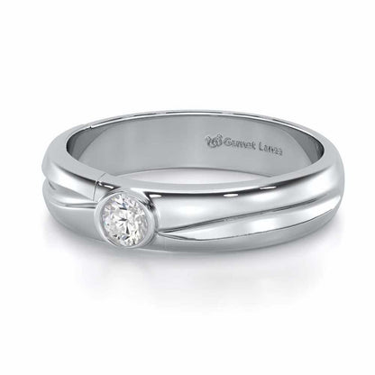 Dignified Brilliance Men Solitaire Ring - White Gold - Image 2
