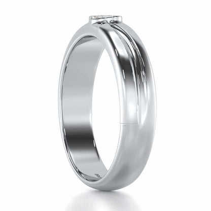 Dignified Brilliance Men Solitaire Ring - White Gold - Image 3