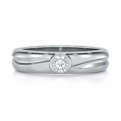 Dignified Brilliance Men Solitaire Ring - White Gold - Image 4