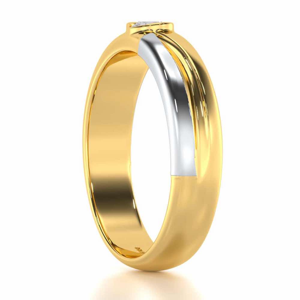 Dignified Brilliance Men Solitaire Ring - Yellow Gold - Image 3
