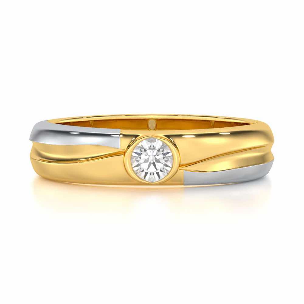 Dignified Brilliance Men Solitaire Ring - Yellow Gold - Image 4